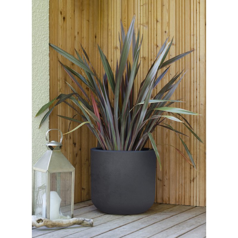 Poétic pot de plante BASAL, plastique aspect béton, 37,5 litres, 385 mm